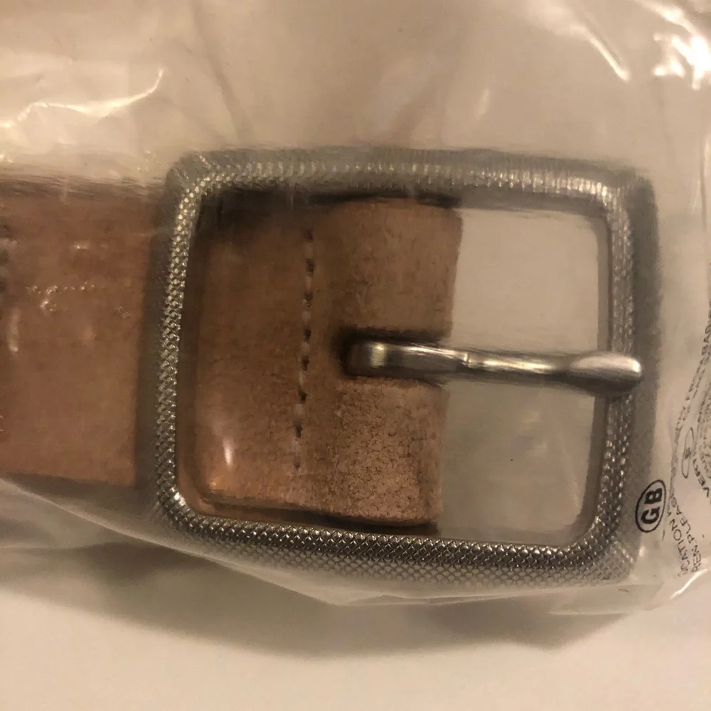 NWT $160 Rag & Bone Suede Boyfriend Belt, Nude, L
